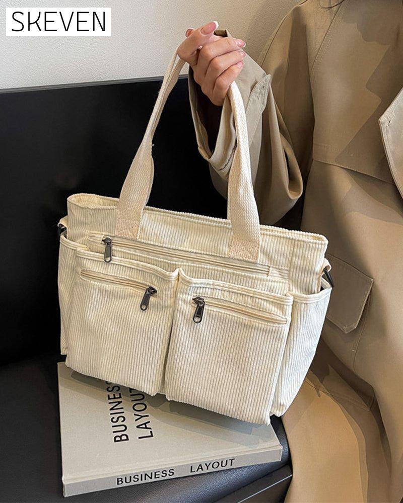Cordtasche in Unifarbe