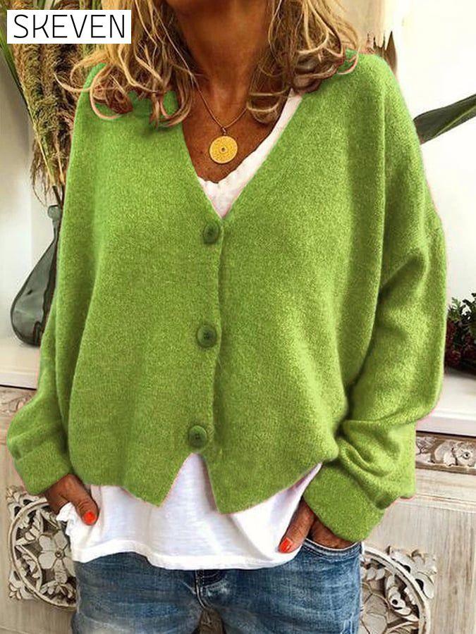 Women's Casual Loose Sweater Knit Cardigan top tops