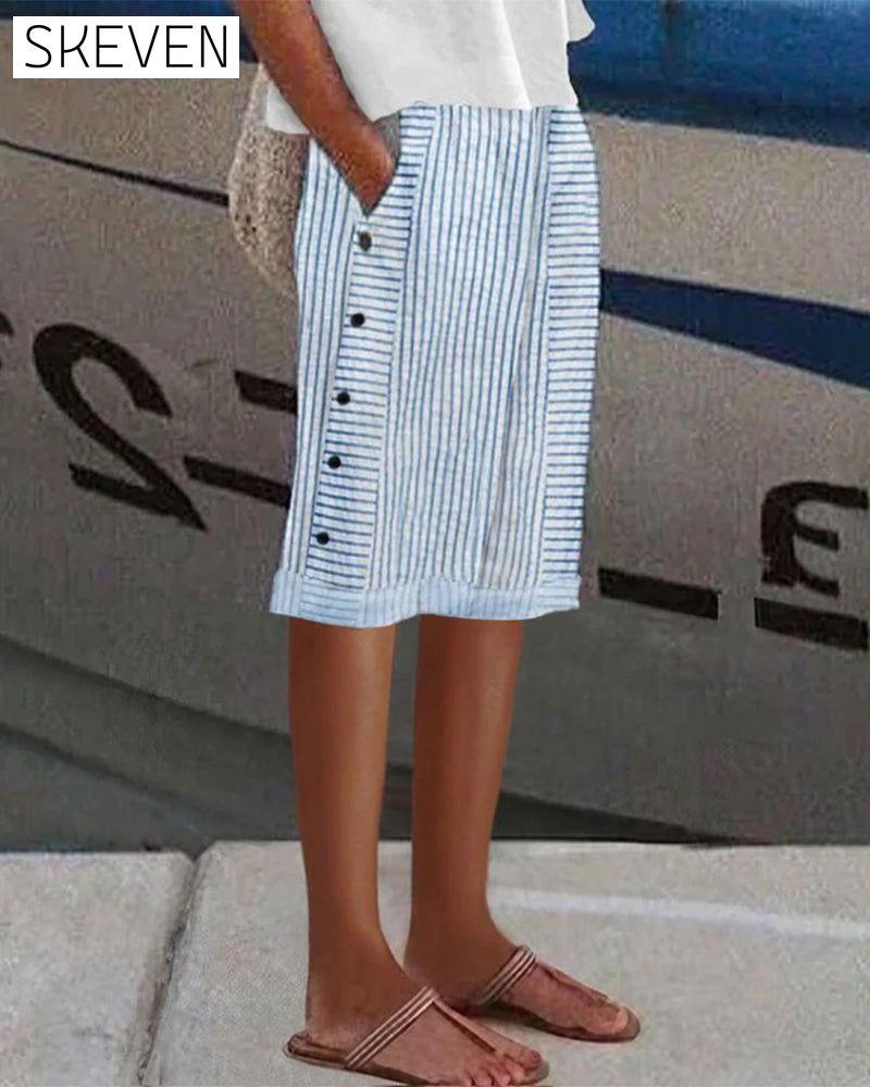 Lässige Shorts mit Streifen und Taschen