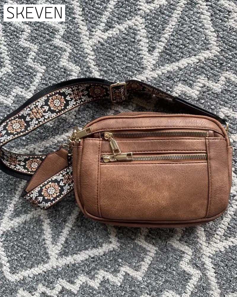 Multifunctional zipper crossbody bag