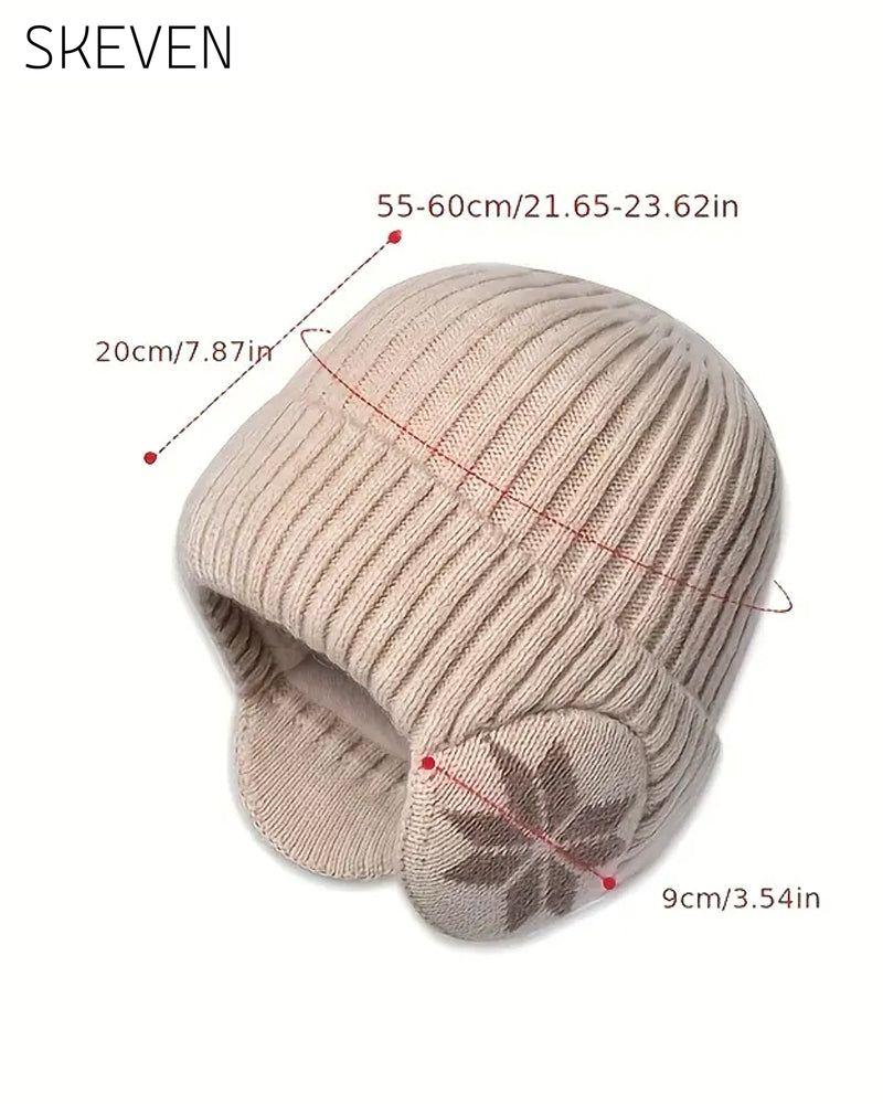 1 Stück Damen-Wintermütze mit Fleecefutter und Fleeceohren