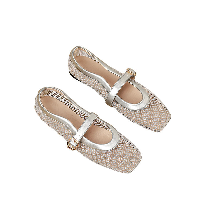 Mesh Mary Jane Shoes Women's Breathable Shoes Hollow Out Pumps