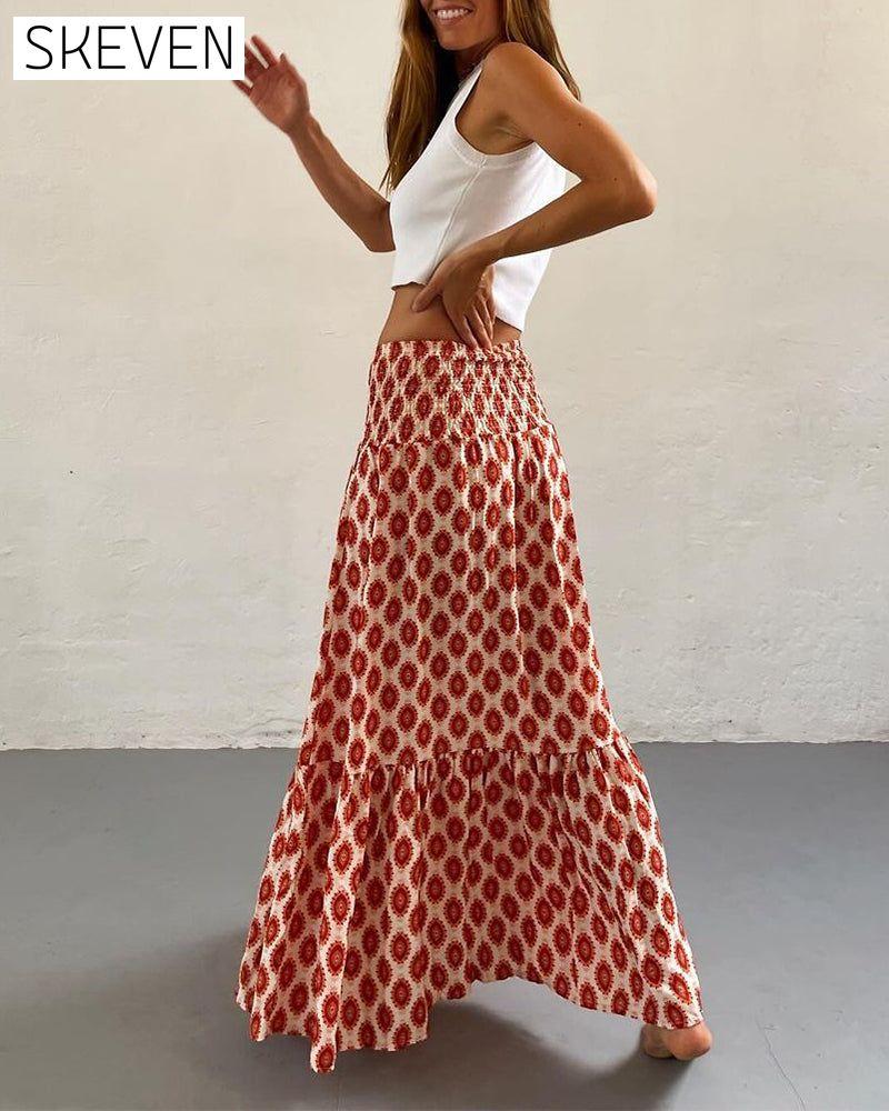 Eleganter, plissierter Rock mit Print