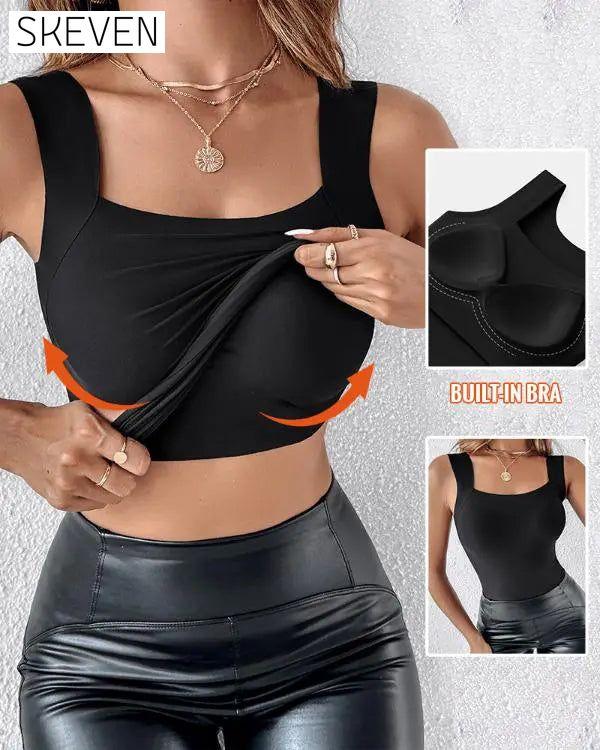 🔥Débardeur gainant à col en U avec soutien-gorge intégré
