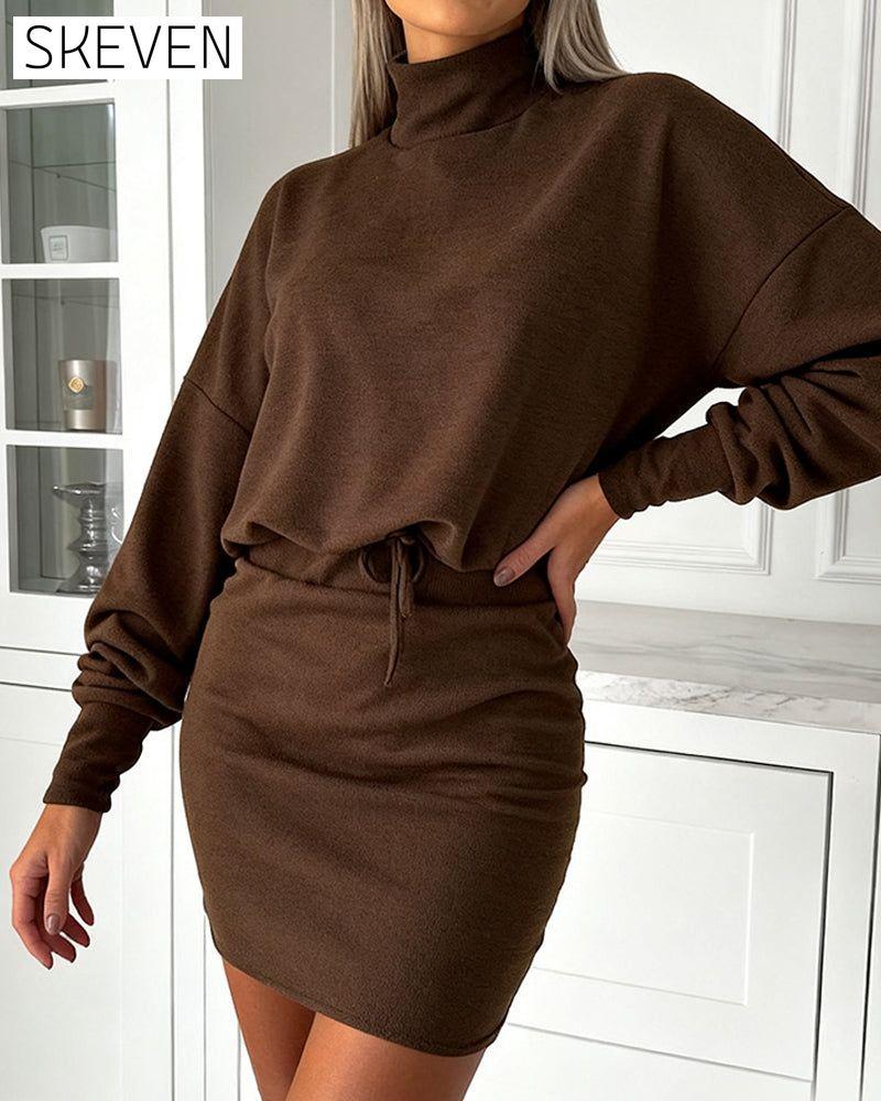 High Neck Fashion Bodycon Dress