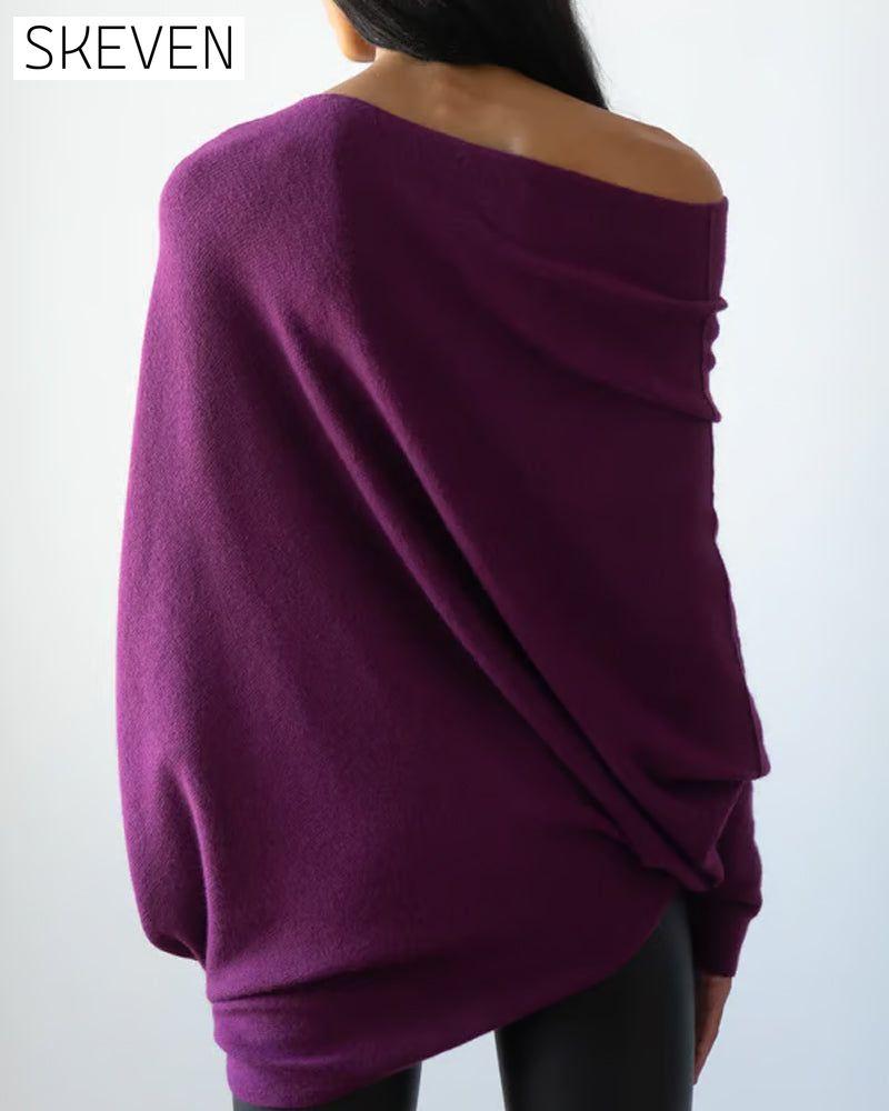 Innovative Asymmetric Draped Knitwear Apparel