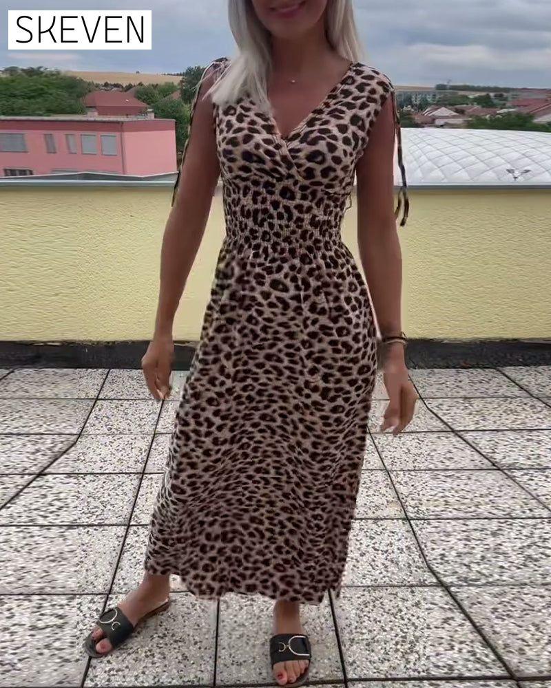 Leopard Print Sleeveless Dress