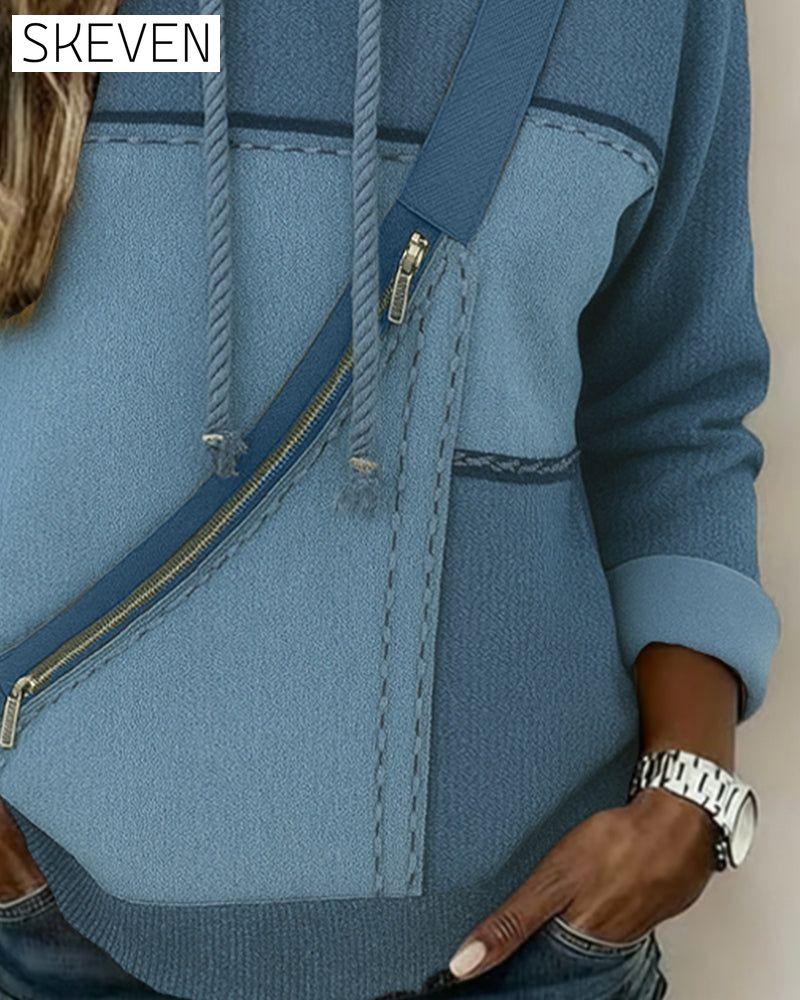 Stylischer Hoodie mit Farbblockmuster