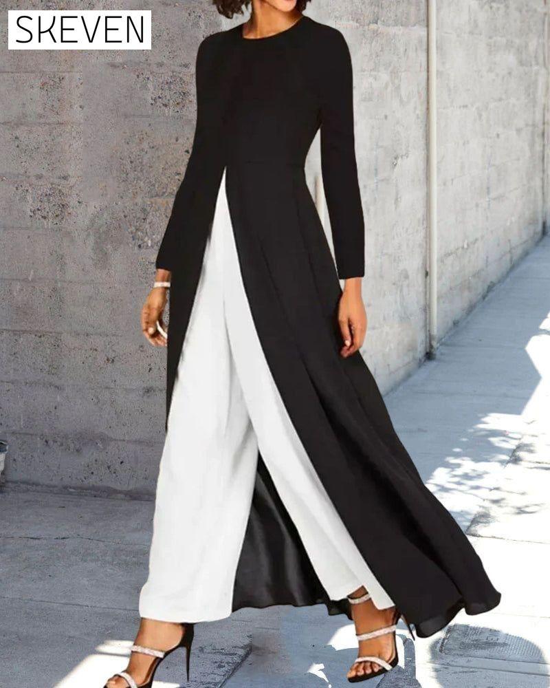 Solid color slit elegant long dress 2023 f/w 23BF casual dresses Clothes Dresses spring