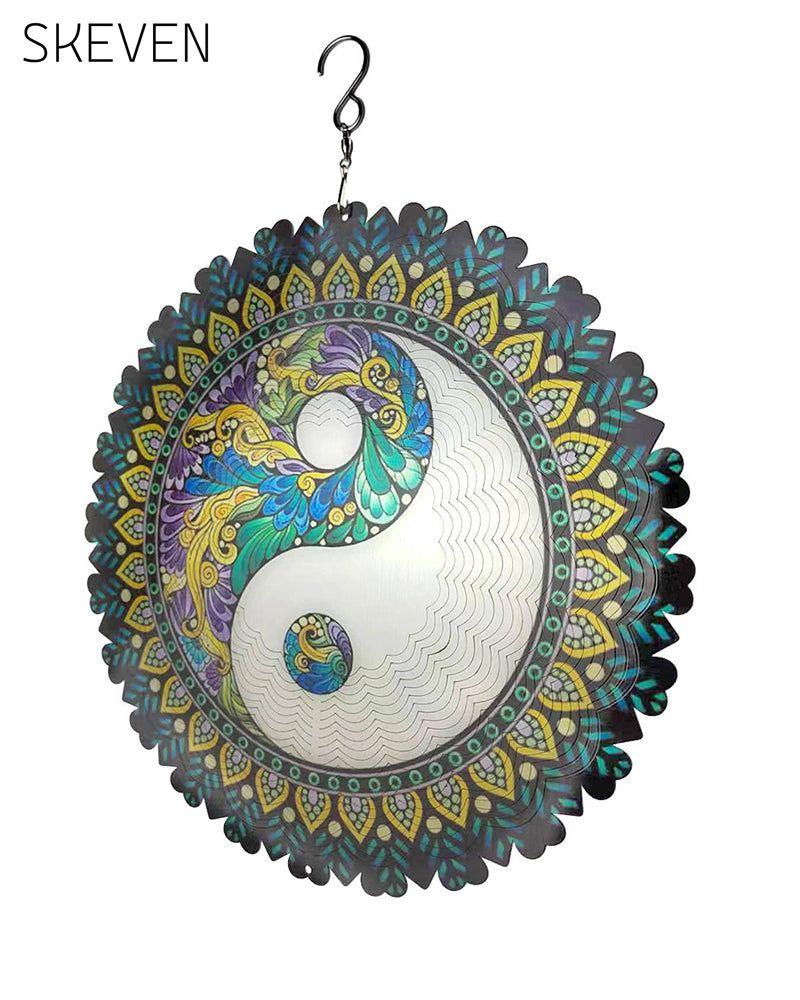 Buntes, sich im Wind drehendes 3D-Mandala