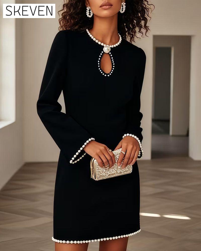Stylish Long Sleeve Straight Dress