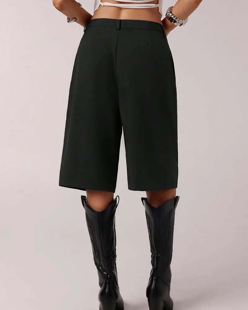 Bermuda Straight Leg Pocket Casual Blazer Pant