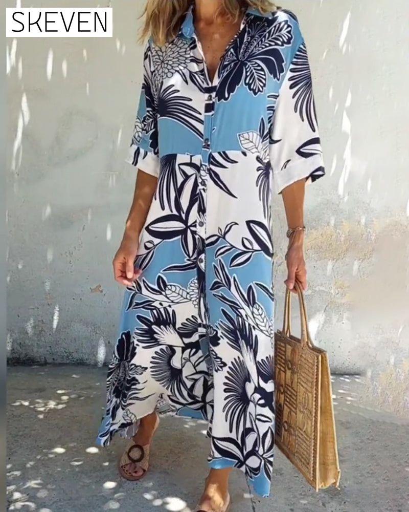 Lässiges Hemdkleid mit Blumenmuster 
