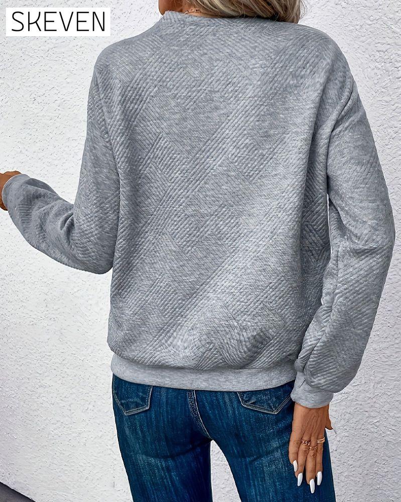 Sweat-shirt asymétrique à carreaux à manches longues