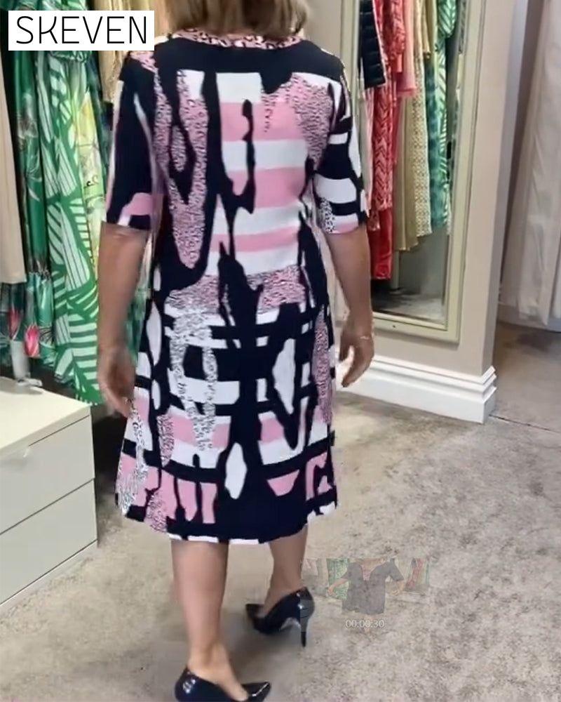 Women's leopard print midi dress casual dresses spring