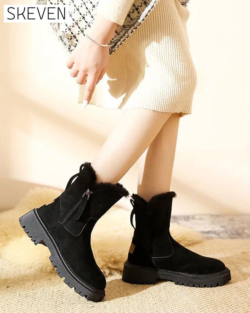 Damen-Winterfleece-Schneestiefel