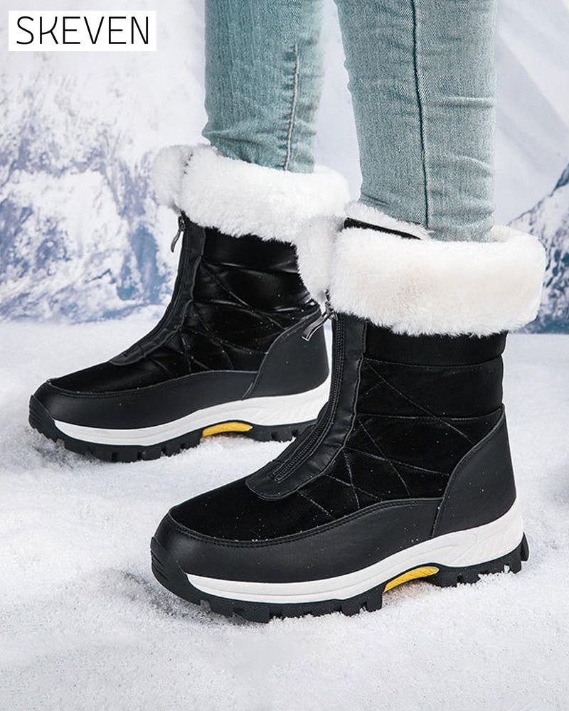 Damen-Schneestiefel mit Reißverschluss, rutschfest und warm