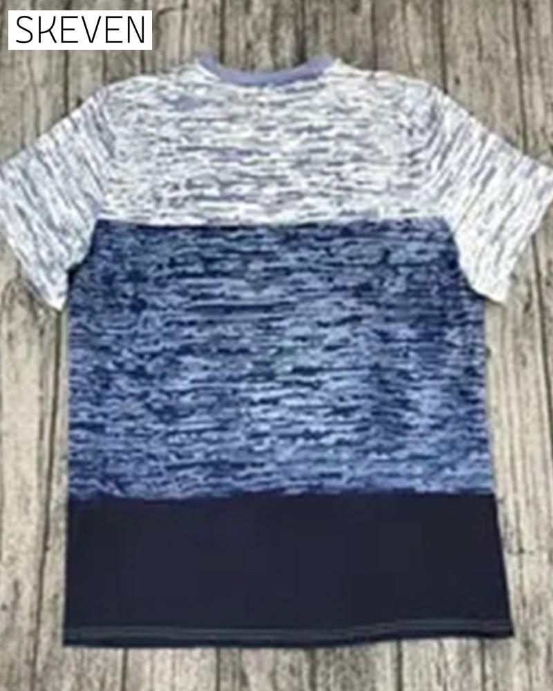 Kurzarm-T-Shirt mit Rundhalsausschnitt und Kontrastfarbe