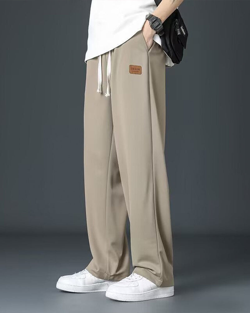 Men's Casual Drawstring Straight Leg Pants