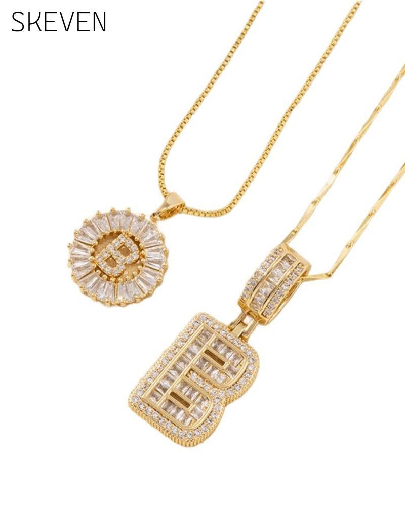 Initial Letter Pendant Necklaces -2 Pack