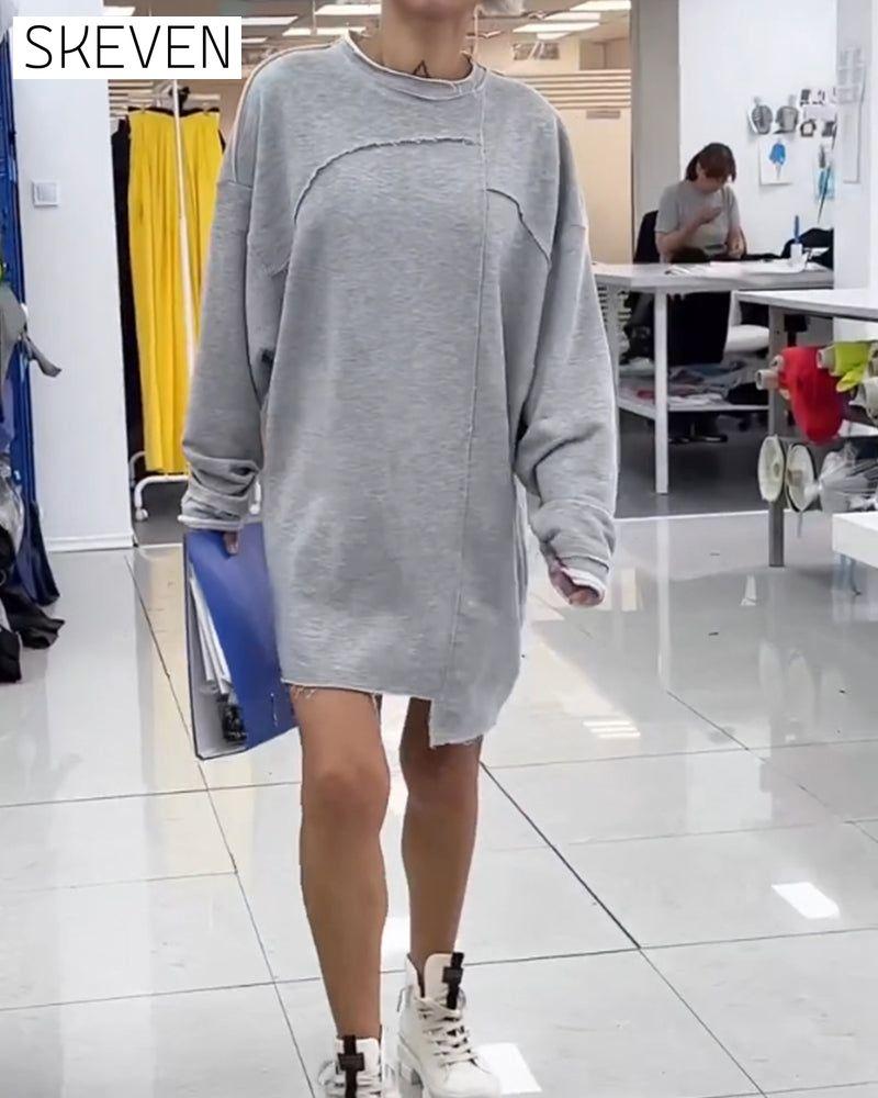 Round Neck Casual Shift Dress