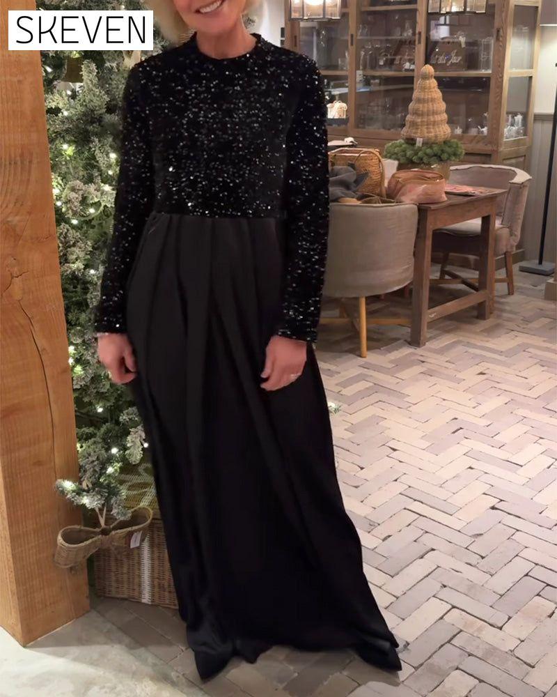 Elegantes, bodenlanges Paillettenkleid
