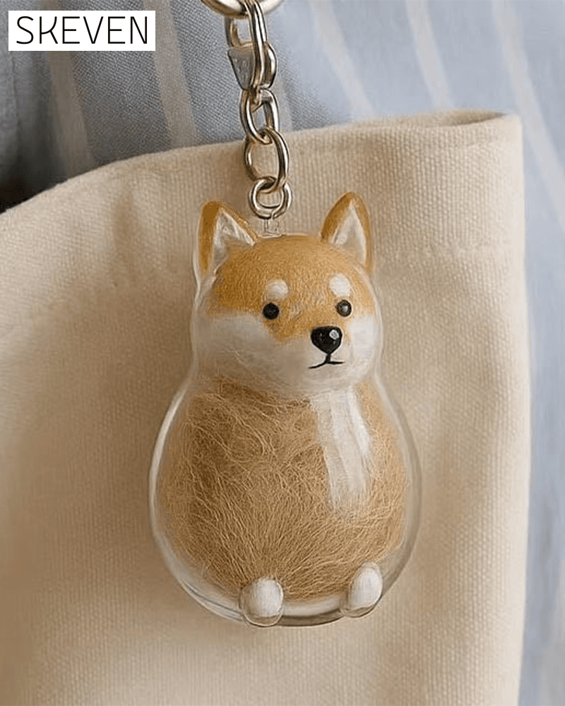 Dog Hair Keepsake Keychain - Memory Capsule Pendant