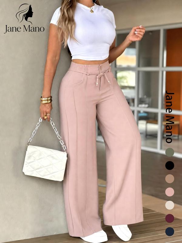 ⏳Last Day Sale Only ￡15.99!!👖 💥 Women's High-Waisted Straight Leg Trousers – Front seam & elastic back – Versatile, comfortable & perfect for office or casual wear ✨🌸
