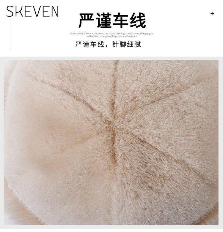 Dicke, warme Plüschmütze im mongolischen Stil für Damen