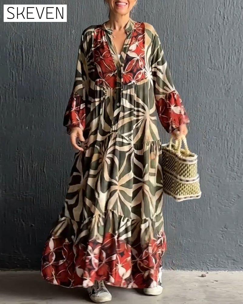 Loose Printed Vacation Dress