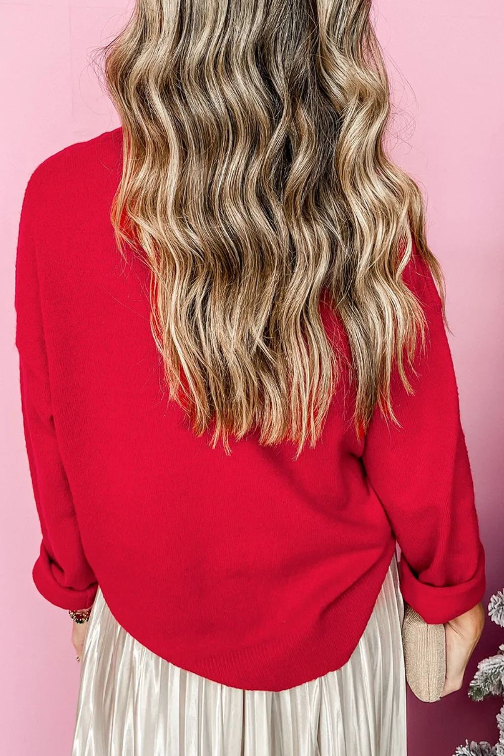 Blue Zone Planet |  Merry Round Neck Long Sleeve Sweater