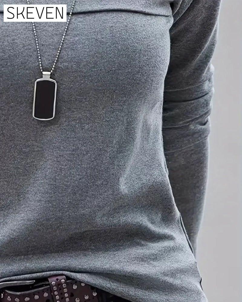 Schmal geschnittenes, plissiertes Langarmshirt