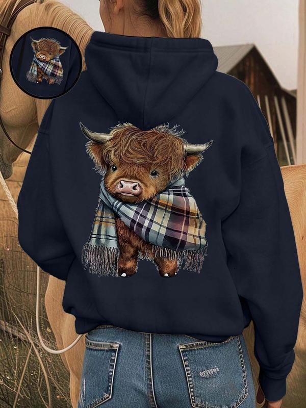 🎄🎅2026 CHRISTMAS SALE 70% OFF!!🎁Cute Highland Cow Cozy Fleece-Lined Hooded Sweatshirt🦬