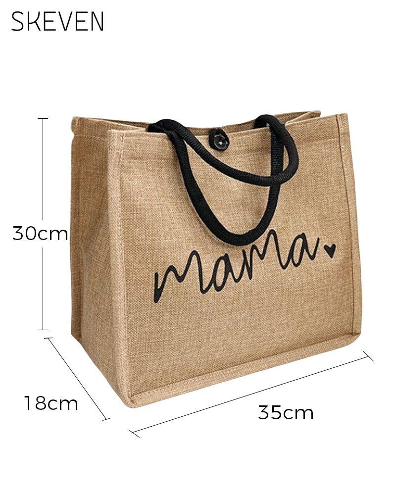 Tragbare Leinen-Schultertasche mit großem Fassungsvermögen