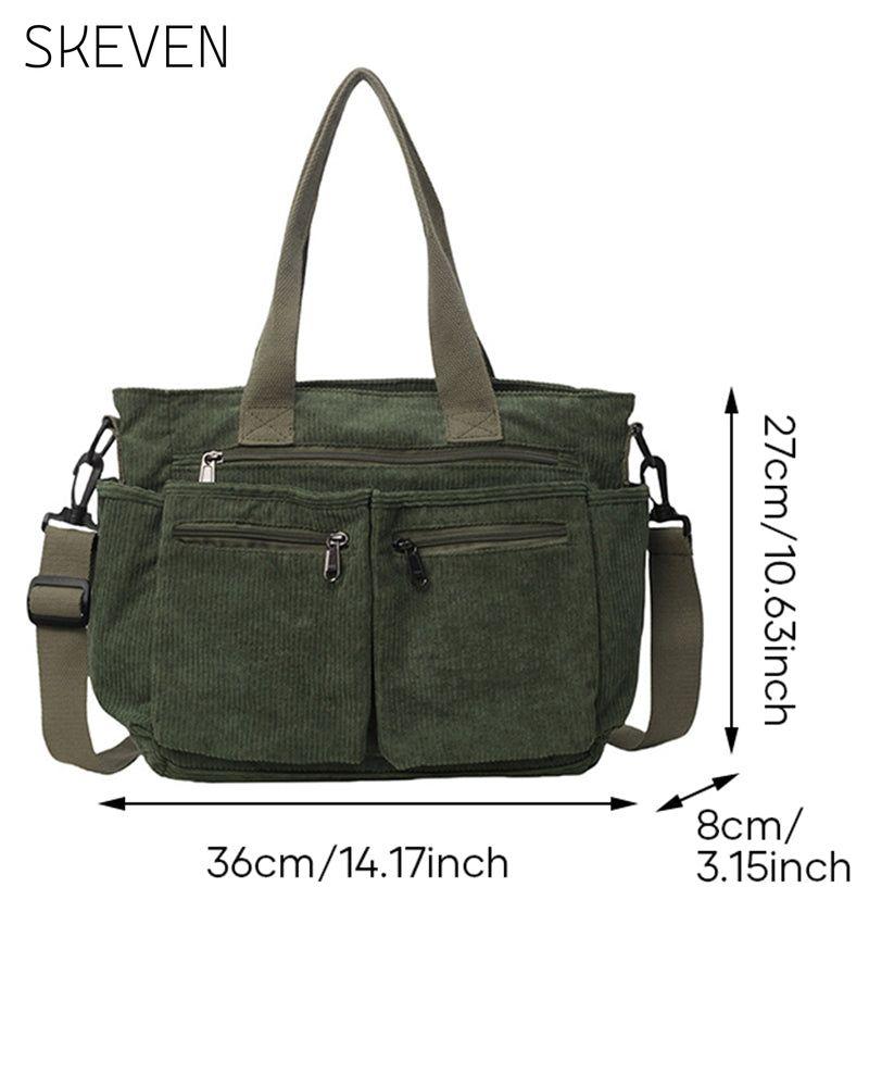 Cordtasche in Unifarbe