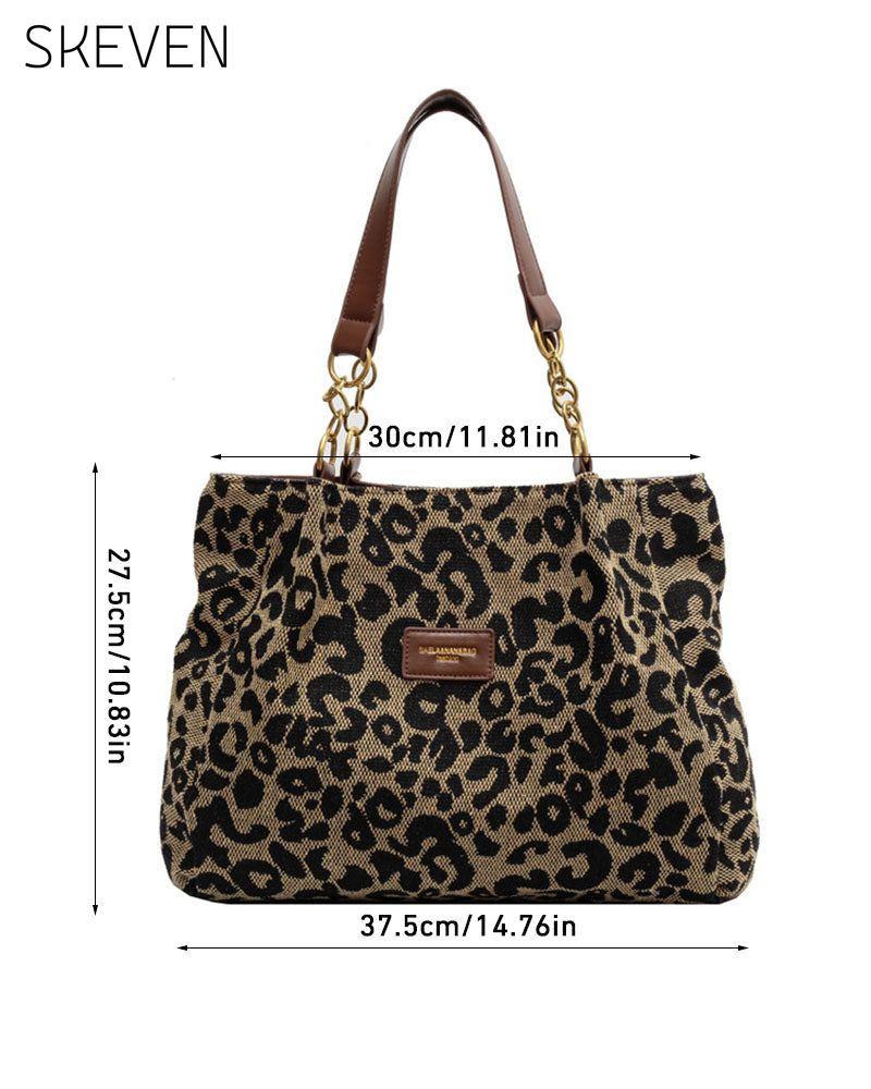 Schultertasche mit Leopardenmuster