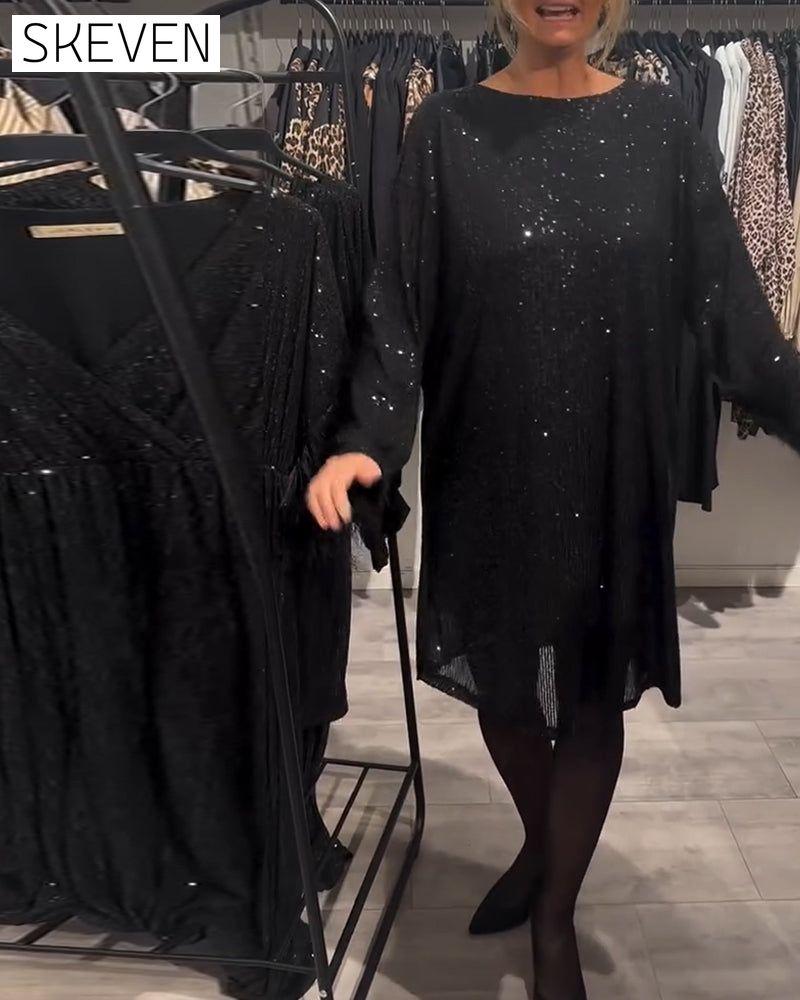 Elegantes rückenfreies Paillettenkleid mit Trägern
