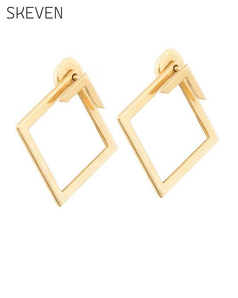 Simple diamond-shaped elegant earrings