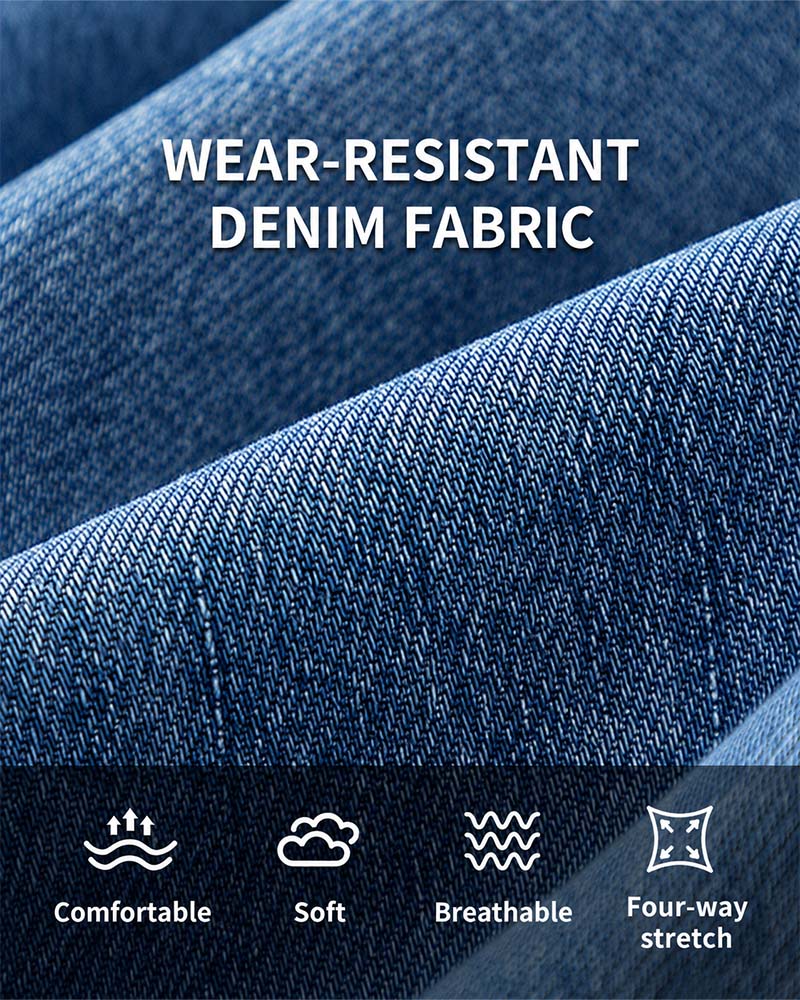 Elastic Waist Denim Wide Leg Pants