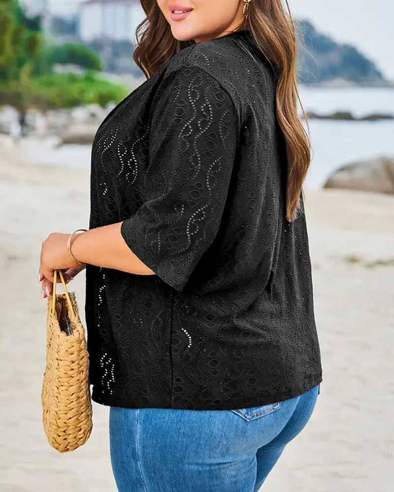 Hollow Out Short Sleeve Coat