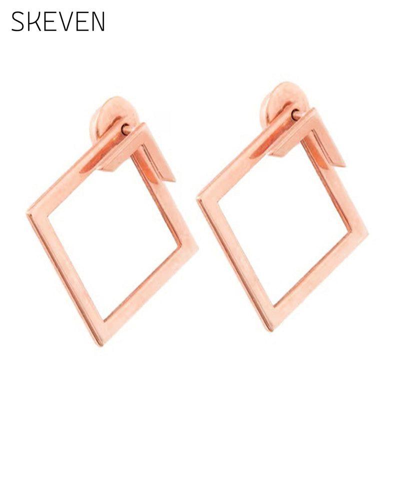 Simple diamond-shaped elegant earrings