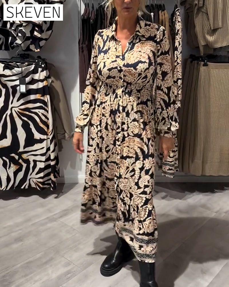 Robe à revers imprimé