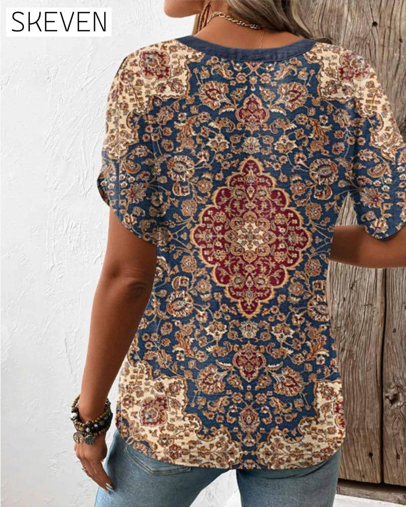 Short-sleeved retro style top