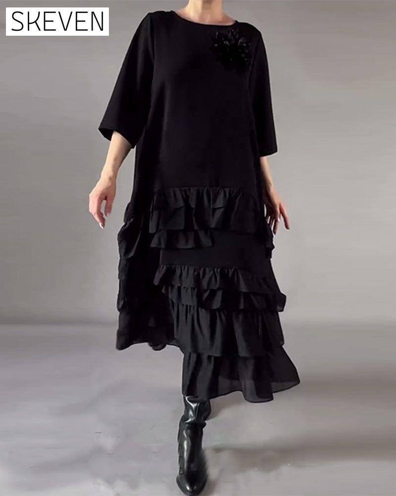 Round Neck Double-Layered Dress