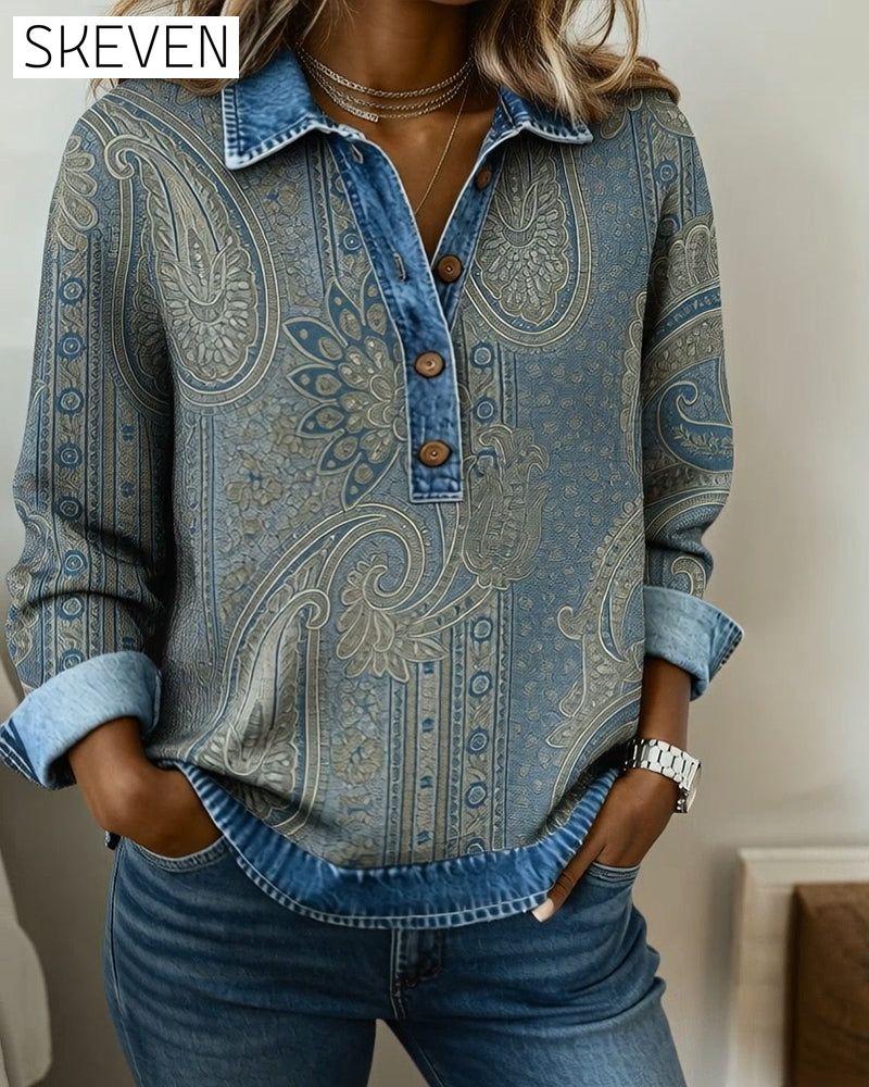 Sweatshirt mit Farbblock-Design und Knopfleiste
