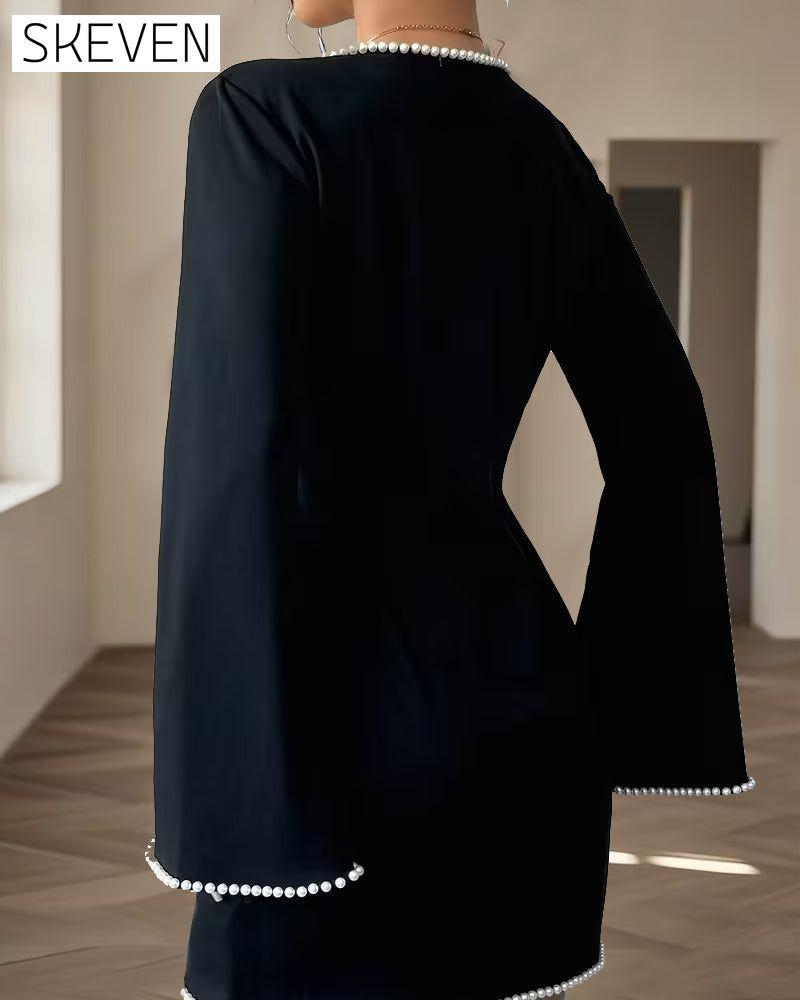 Stylish Long Sleeve Straight Dress