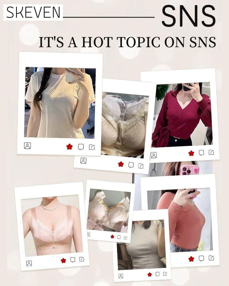 BH mit Vorderverschluss aus Satin und Spitze