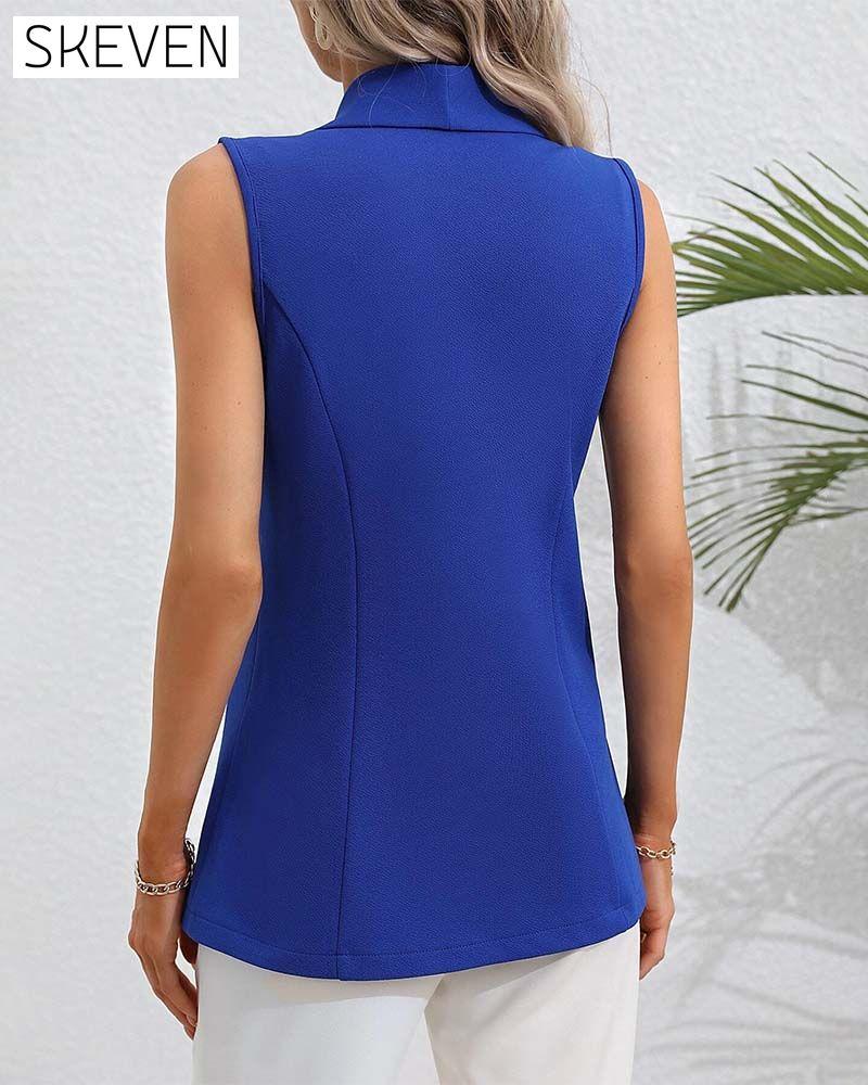 Ärmelloser Cardigan mit einem Knopf
