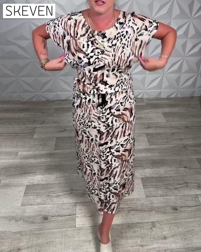 Round Neck Zebra Print Dress