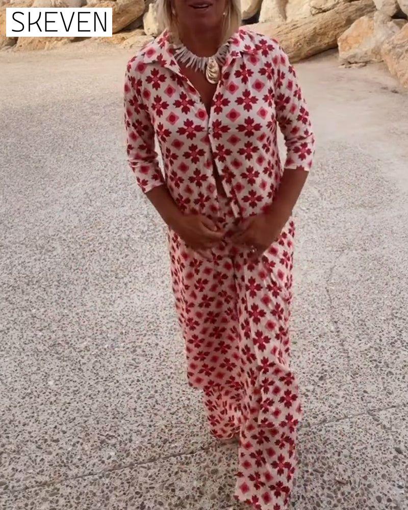 Fashion print two piece set